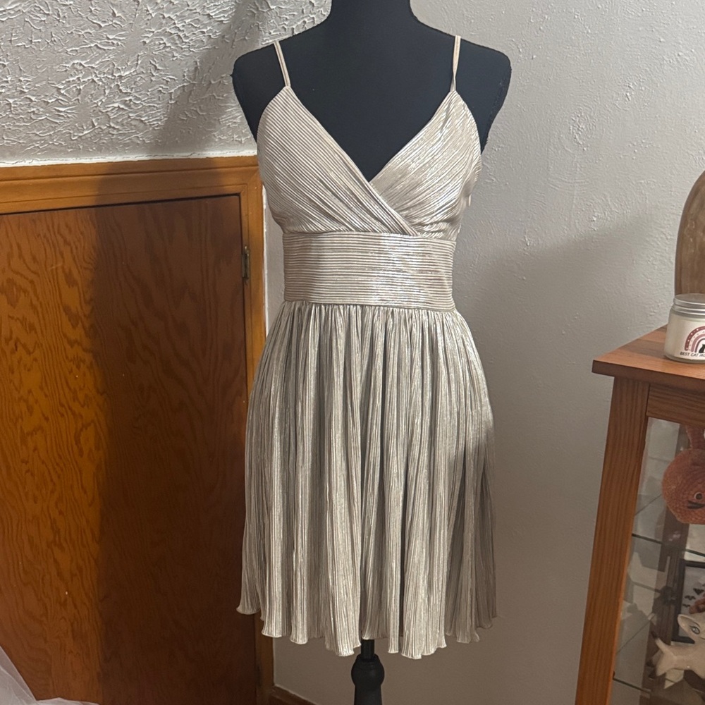 Armani exchange Metallic Silver Mini Dress